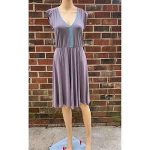 BODEN Taupe Gray‎ Jersey Full Skirt Dress US 4R,Casual,Stretch,Gray